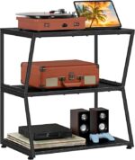 AV Media Stand Corner Shelf for Record Player 3 Tier Petite Entertainment Center - Image 3